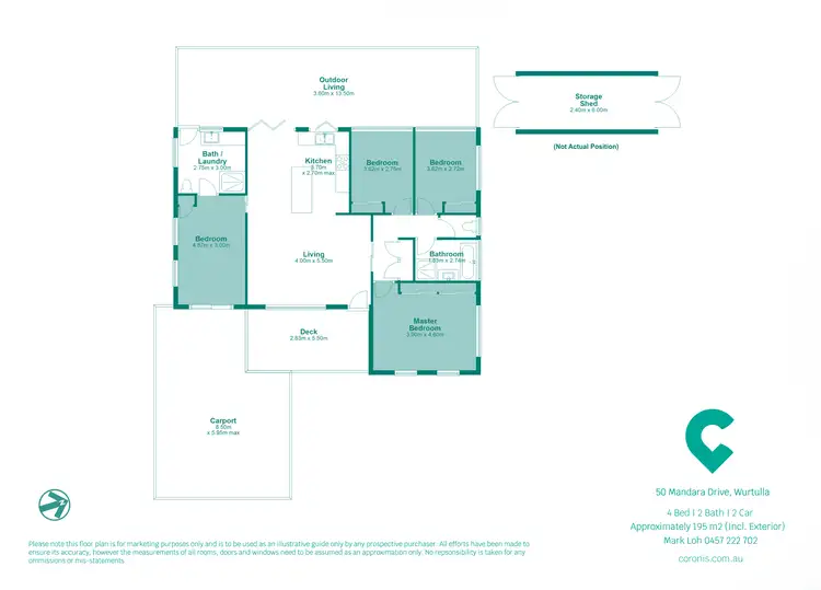 Floorplan of Homely house listing, 50 Mandara Drive, Wurtulla QLD 4575