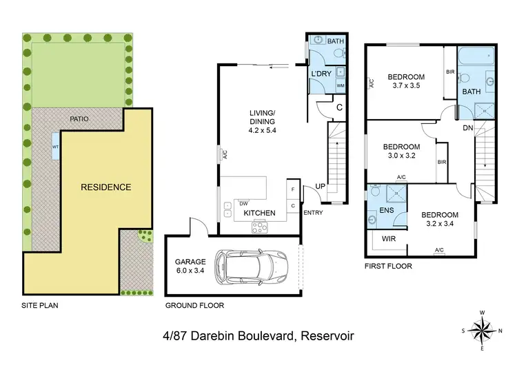 Floorplan of Homely townhouse listing, 4/87 Darebin Boulevard, Reservoir VIC 3073