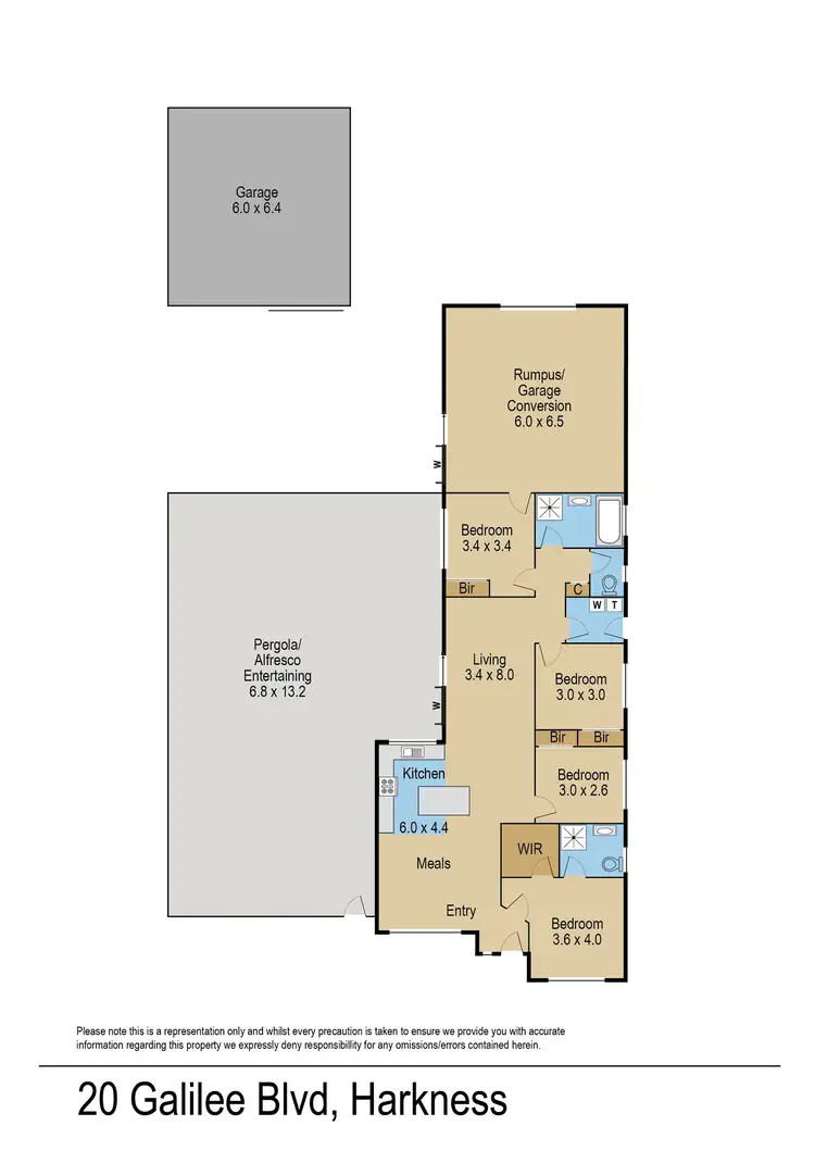 Floorplan of Homely house listing, 20 Galilee Boulevard, Harkness VIC 3337