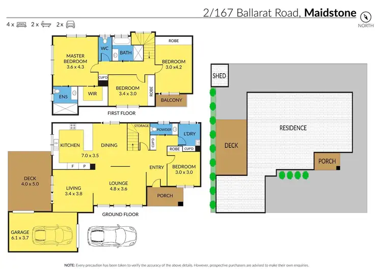 Floorplan of Homely townhouse listing, 2/167 Ballarat Road, Maidstone VIC 3012