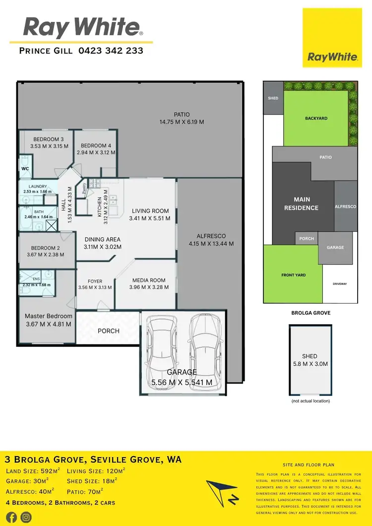 Floorplan of Homely house listing, 3 Brolga Grove, Seville Grove WA 6112