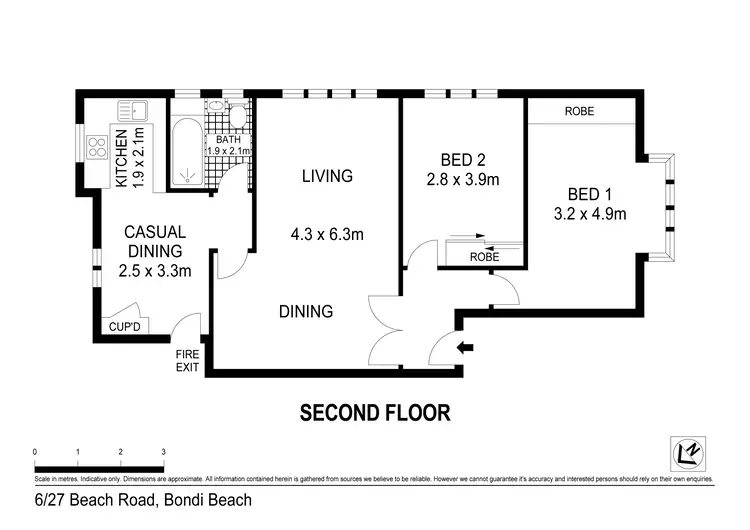 Floorplan of Homely apartment listing, 6/27 Beach Road, Bondi Beach NSW 2026