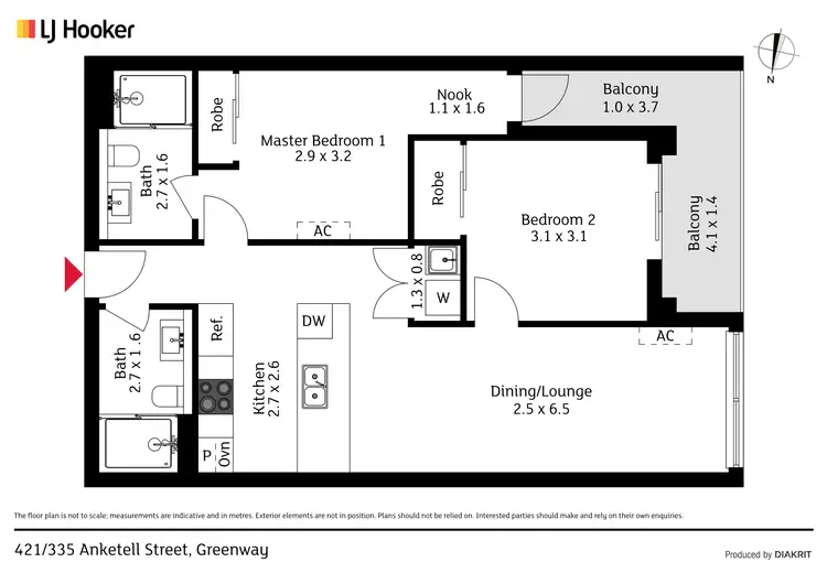 Floorplan of Homely apartment listing, 421/335 Anketell Street, Greenway ACT 2900