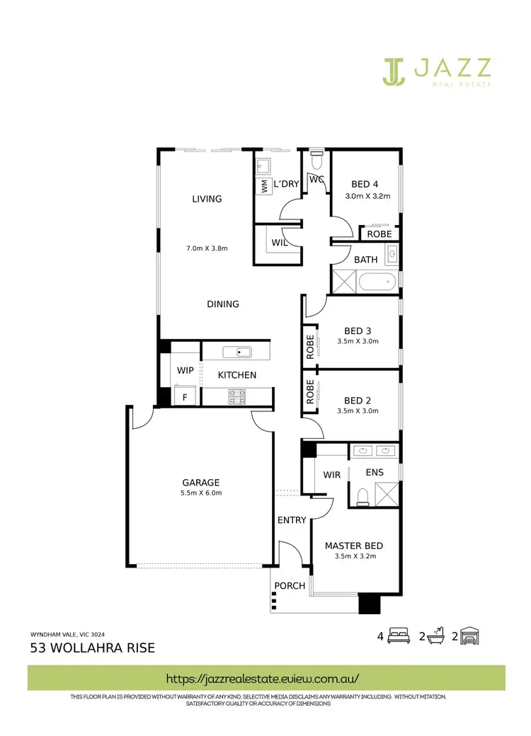 Floorplan of Homely house listing, 53 Wollahra Rise, Wyndham Vale VIC 3024