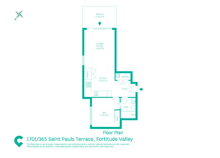 Floorplan of Homely apartment listing, 1701/365 Saint Pauls Terrace, Fortitude Valley QLD 4006
