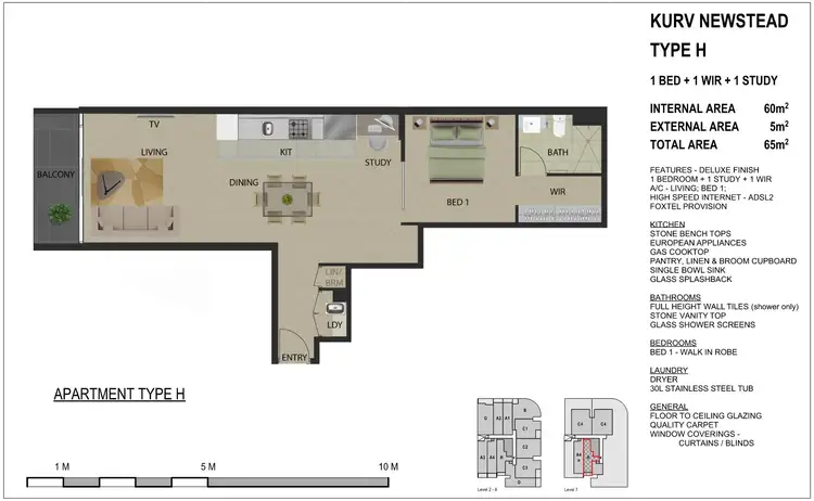 Floorplan of Homely apartment listing, 704/31 Longland Street, Newstead QLD 4006