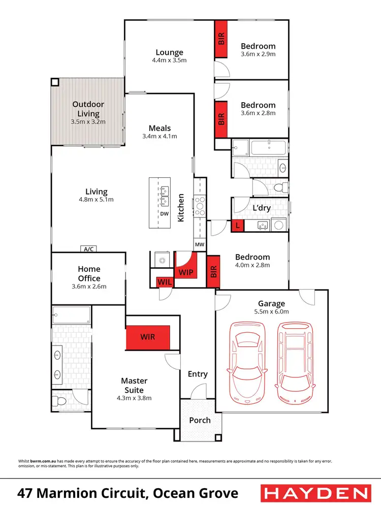 Floorplan of Homely house listing, 47 Marmion Circuit, Ocean Grove VIC 3226