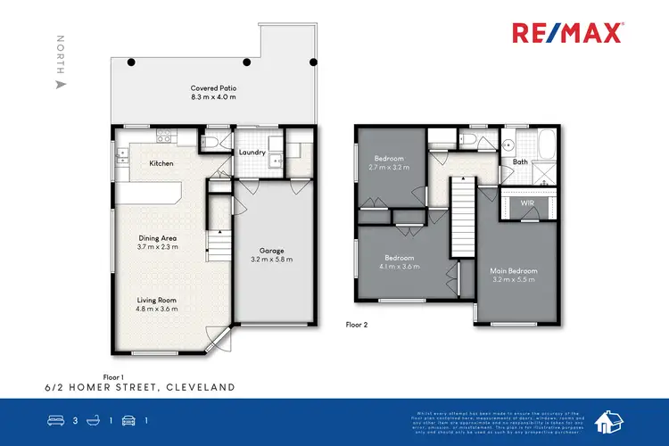 Floorplan of Homely townhouse listing, 6/2 Homer Street, Cleveland QLD 4163