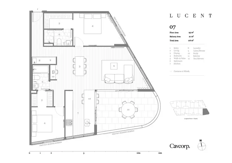 Floorplan of Homely apartment listing, 407/18 Longland Street, Newstead QLD 4006