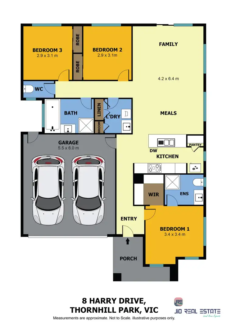 Floorplan of Homely house listing, 8 Harry Drive, Thornhill Park VIC 3335