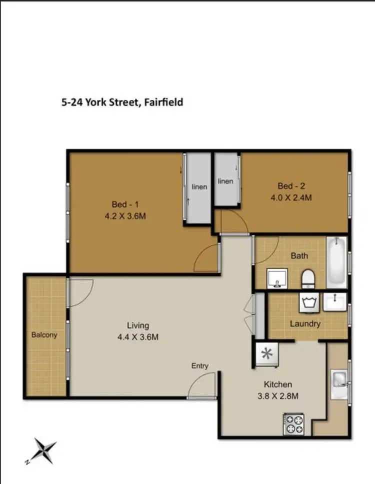 Floorplan of Homely unit listing, 5/24 York Street, Fairfield NSW 2165