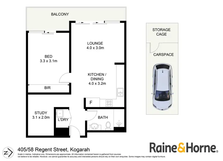 Floorplan of Homely unit listing, 405/58 Regent Street, Kogarah NSW 2217