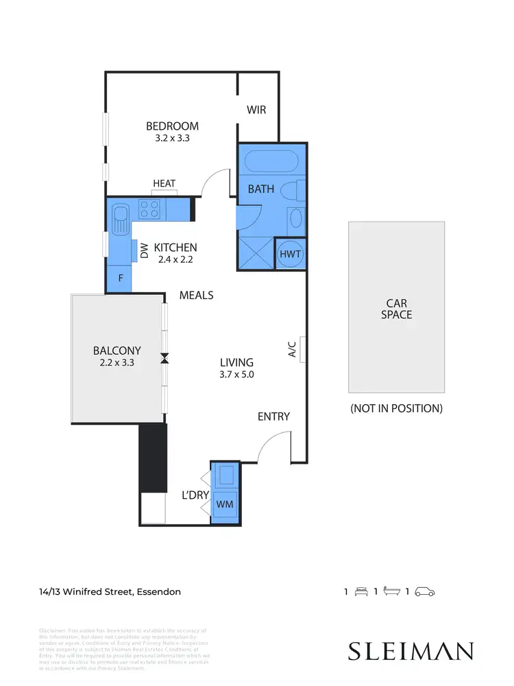 Floorplan of Homely apartment listing, 14/13 Winifred Street, Essendon VIC 3040