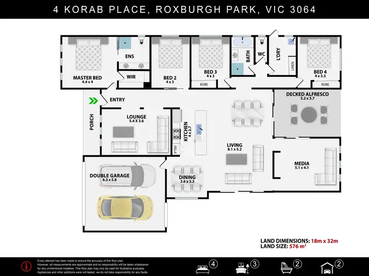 Floorplan of Homely house listing, 4 Korab Place, Roxburgh Park VIC 3064
