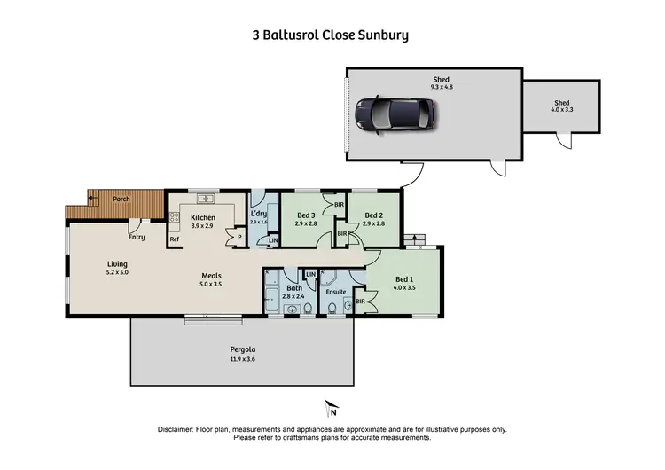 Floorplan of Homely house listing, 3 Baltusrol Close, Sunbury VIC 3429