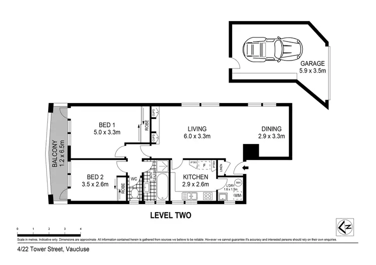 Floorplan of Homely apartment listing, 4/22 Tower Street, Vaucluse NSW 2030