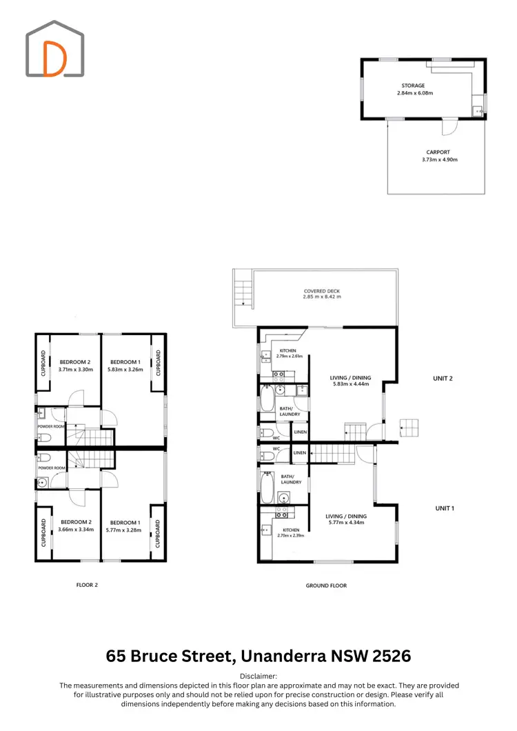 Floorplan of Homely semi-detached listing, 65 Bruce Street, Unanderra NSW 2526