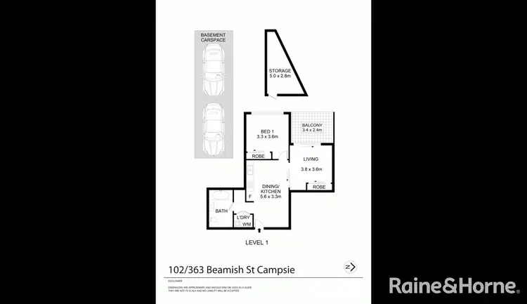 Floorplan of Homely apartment listing, 102/363 Beamish Street, Campsie NSW 2194