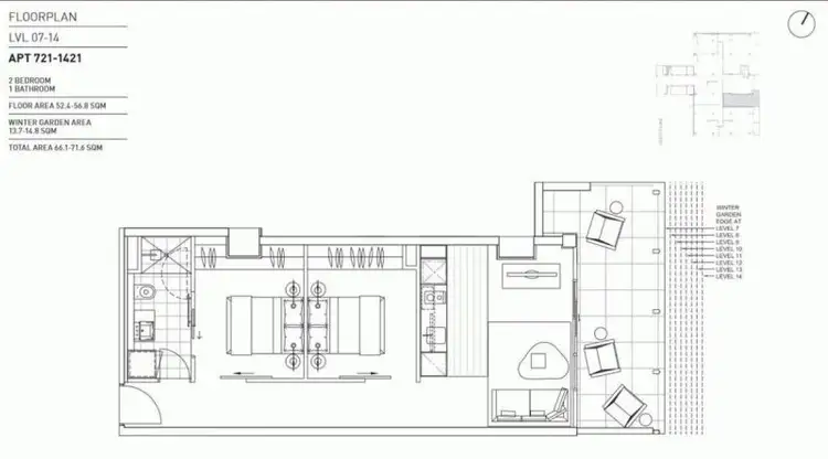 Floorplan of Homely apartment listing, 1021/199 William Street, Melbourne VIC 3000