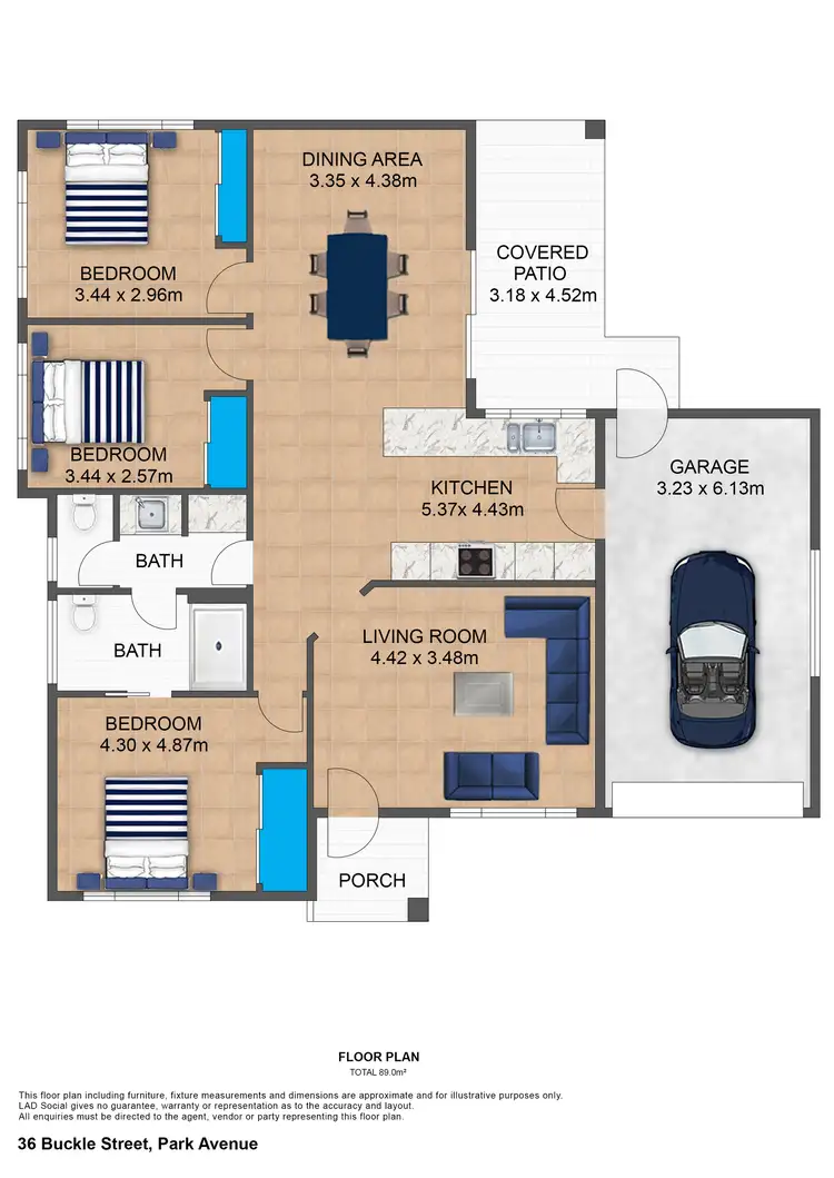 Floorplan of Homely house listing, 36 Buckle Street, Park Avenue QLD 4701