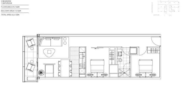 Floorplan of Homely apartment listing, 1006/199 William Street, Melbourne VIC 3000
