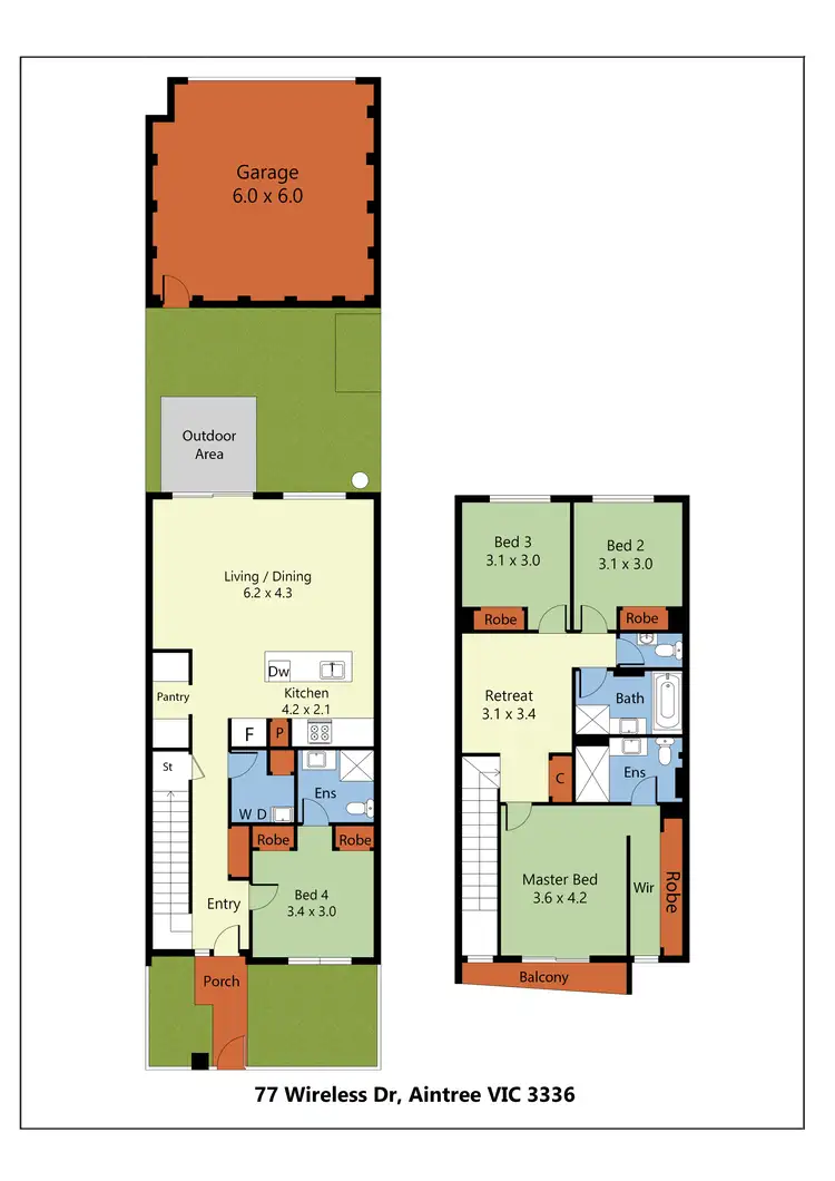 Floorplan of Homely townhouse listing, 77 Wireless Drive, Aintree VIC 3336