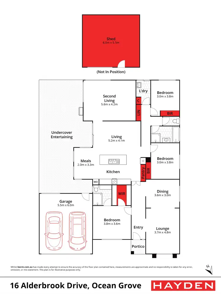 Floorplan of Homely house listing, 16 Alderbrook Drive, Ocean Grove VIC 3226