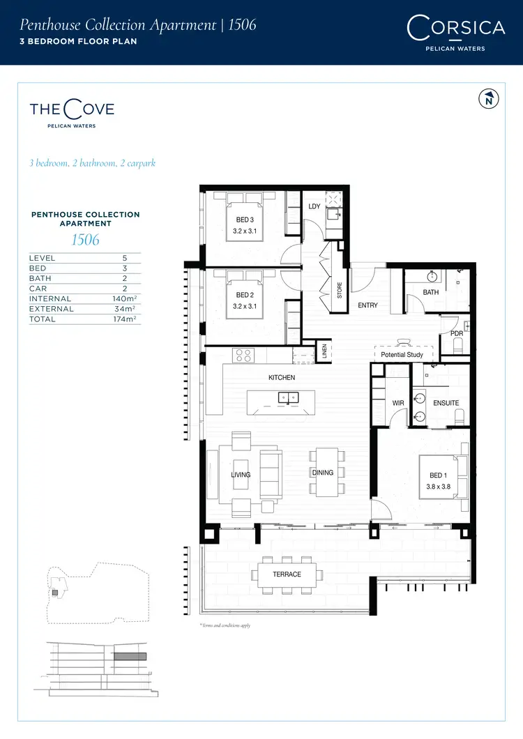 Floorplan of Homely unit listing, 1506/18 Spitfire Banks Drive, Pelican Waters QLD 4551