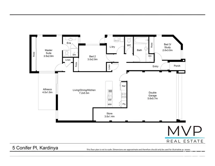Floorplan of Homely house listing, 5 Conifer Place, Kardinya WA 6163