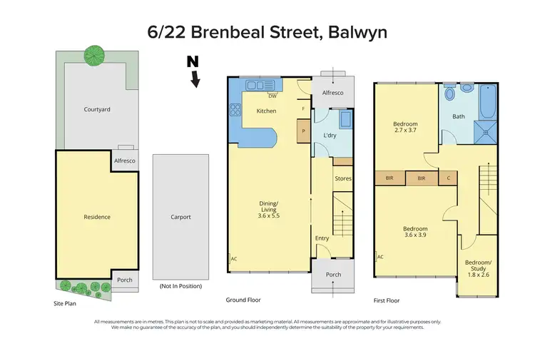Floorplan of Homely townhouse listing, 6/22 Brenbeal Street, Balwyn VIC 3103