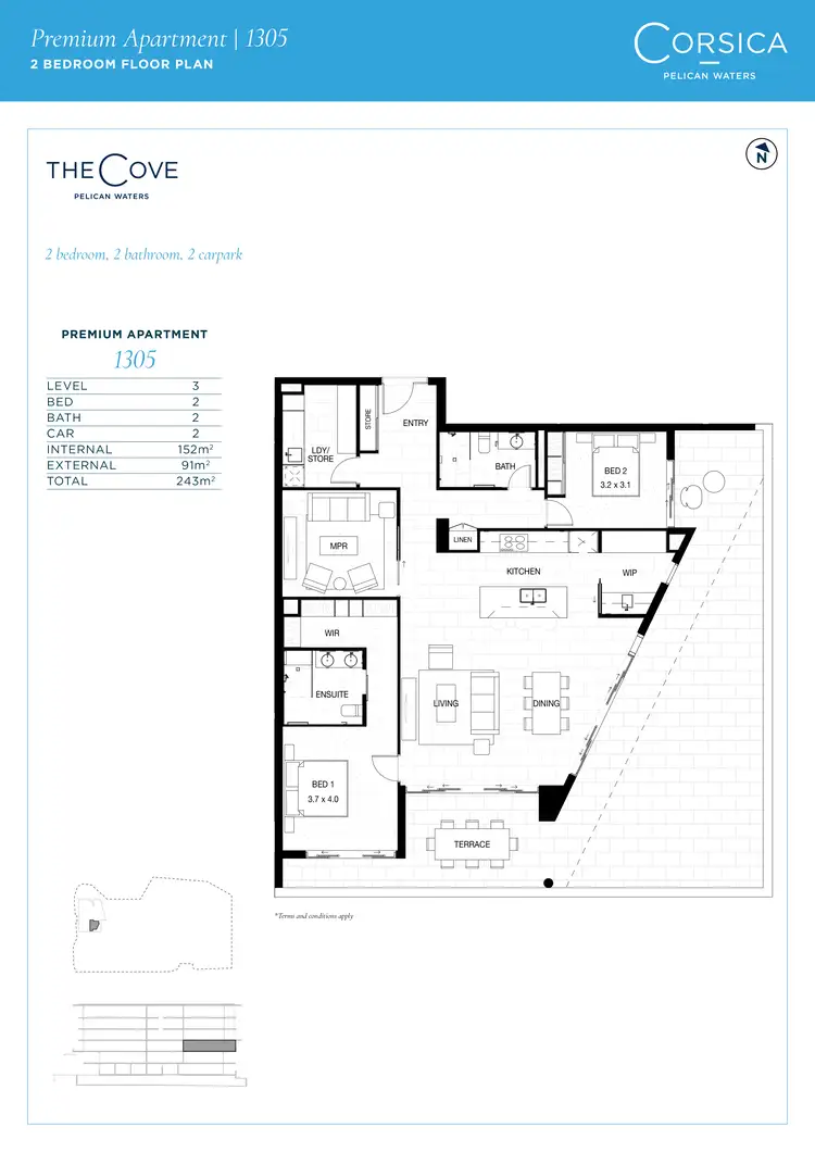 Floorplan of Homely unit listing, 1305/18 Spitfire Banks Drive, Pelican Waters QLD 4551