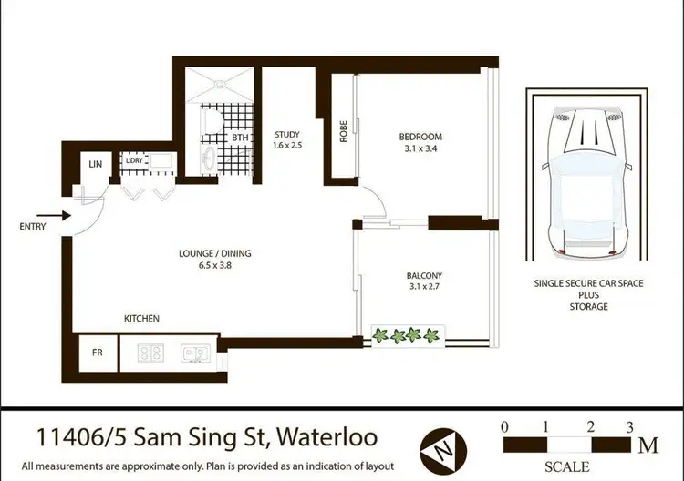Floorplan of Homely apartment listing, 11406/5 Sam Sing Street, Waterloo NSW 2017