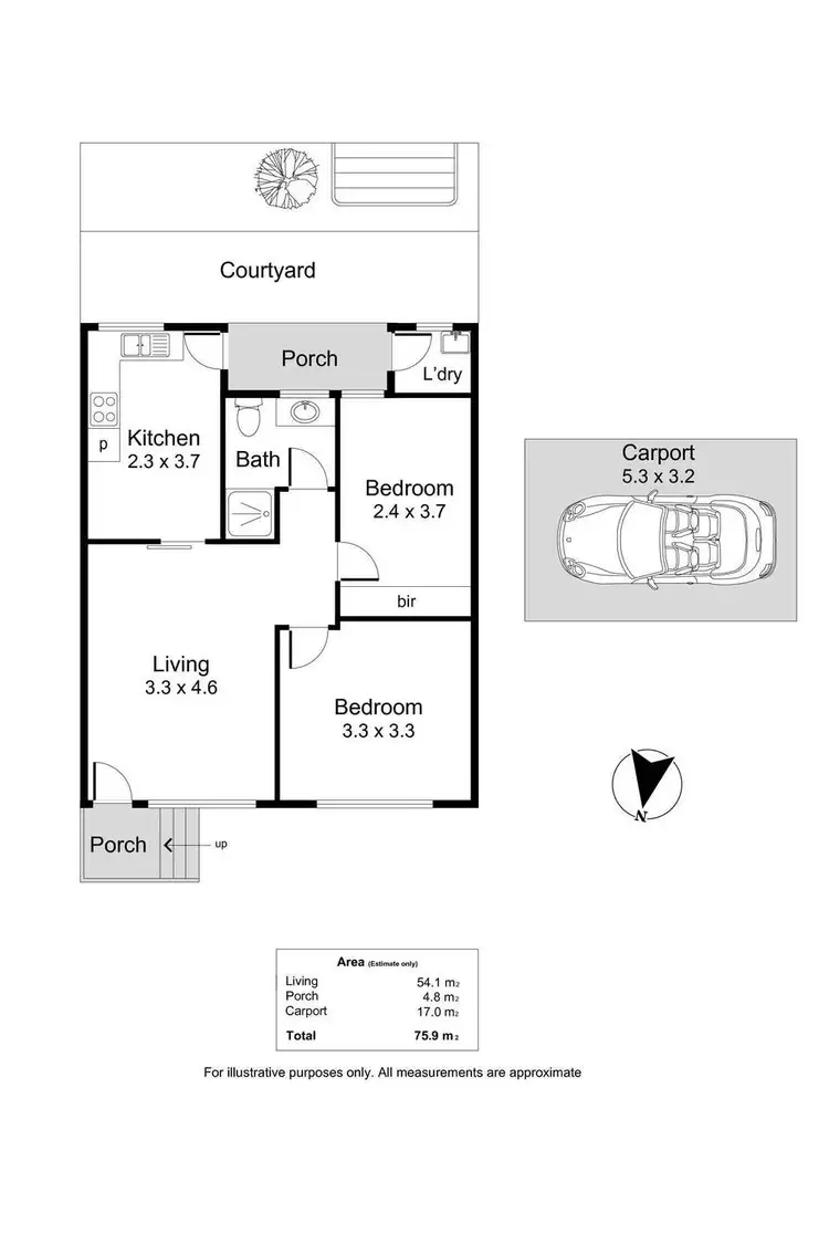 Floorplan of Homely unit listing, 12/17-19 Osmond Terrace, Fullarton SA 5063