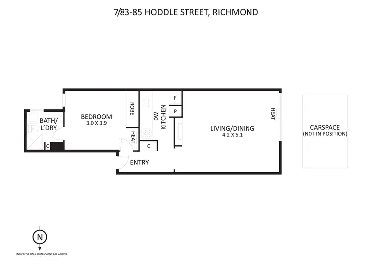 Floorplan of Homely apartment listing, 7/83-85 Hoddle Street, Richmond VIC 3121