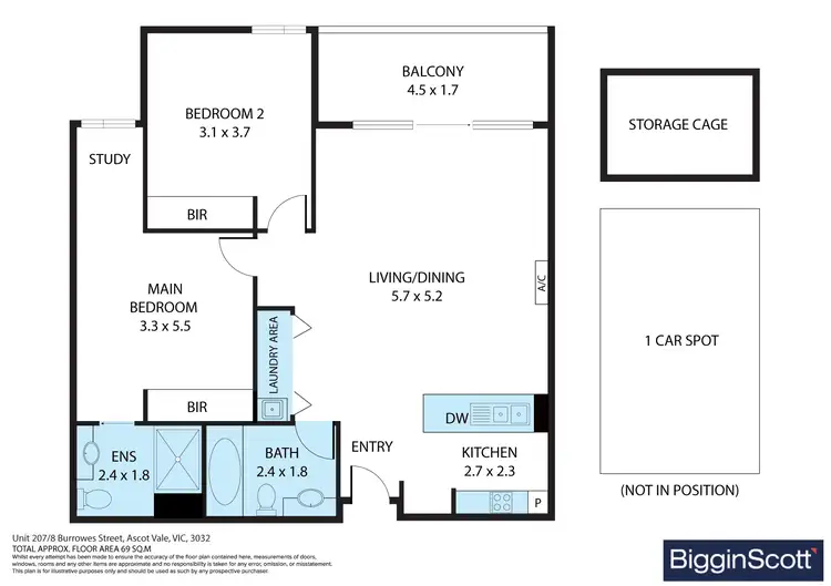 Floorplan of Homely apartment listing, 207/8 Burrowes Street, Ascot Vale VIC 3032