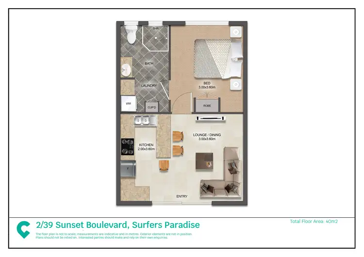 Floorplan of Homely unit listing, 2/39 Sunset Boulevard, Surfers Paradise QLD 4217