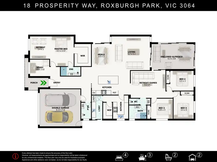 Floorplan of Homely house listing, 18 Prosperity Way, Roxburgh Park VIC 3064