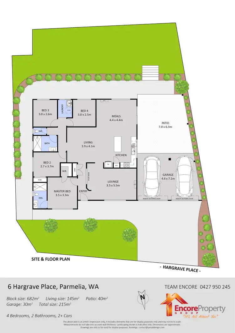 Floorplan of Homely house listing, 6 Hargrave Place, Parmelia WA 6167