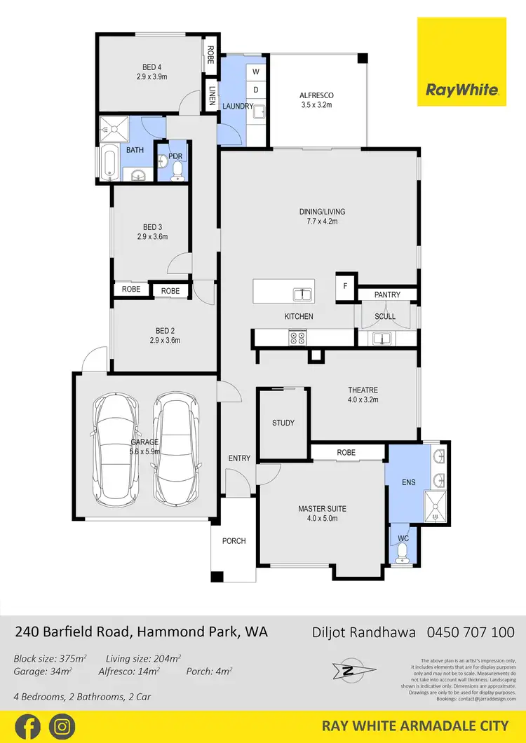 Floorplan of Homely house listing, 240 Barfield Road, Hammond Park WA 6164