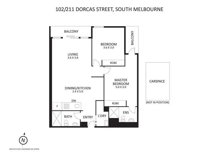 Floorplan of Homely apartment listing, 102/211 Dorcas Street, South Melbourne VIC 3205