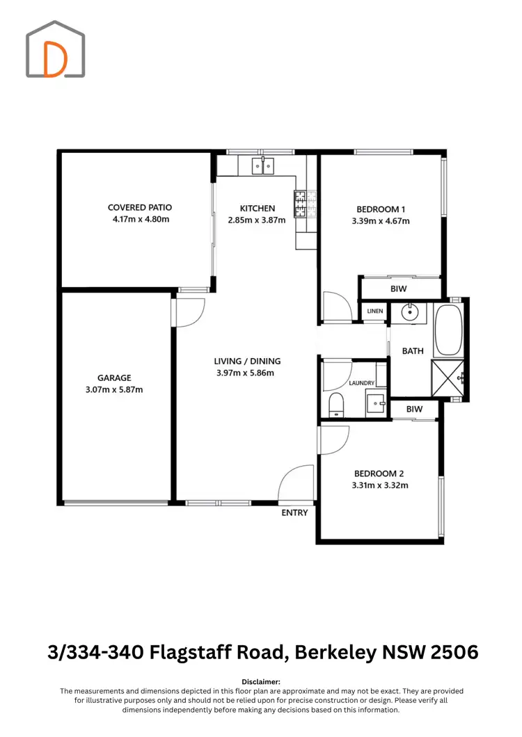 Floorplan of Homely villa listing, 3/334-340 Flagstaff Road, Berkeley NSW 2506