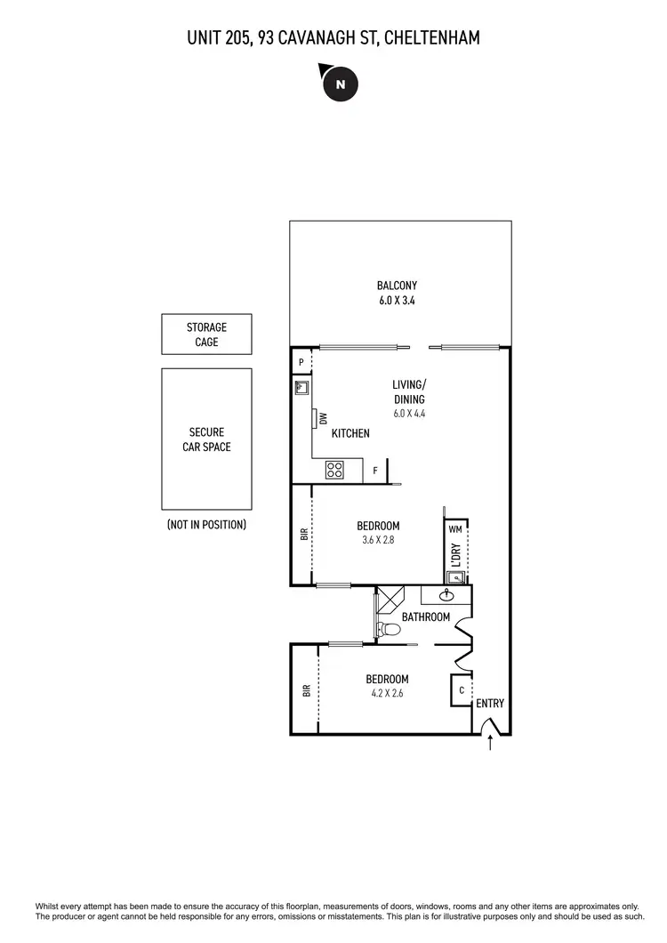 Floorplan of Homely apartment listing, 205/93 Cavanagh Street, Cheltenham VIC 3192