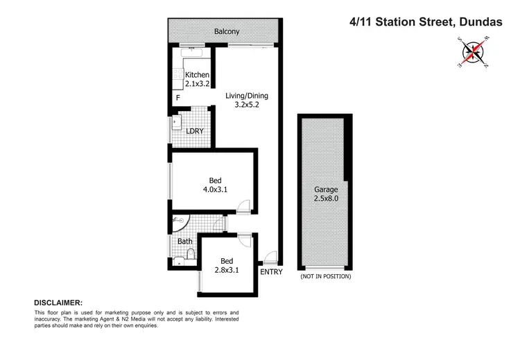 Floorplan of Homely apartment listing, 4/11 Station Street, Dundas NSW 2117