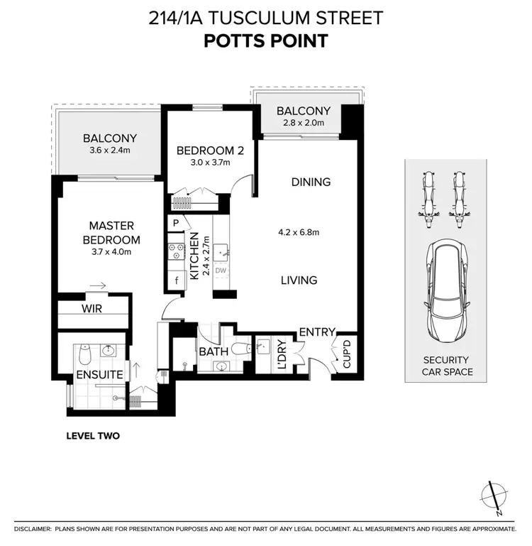 Floorplan of Homely apartment listing, 214/1A Tusculum Street, Potts Point NSW 2011