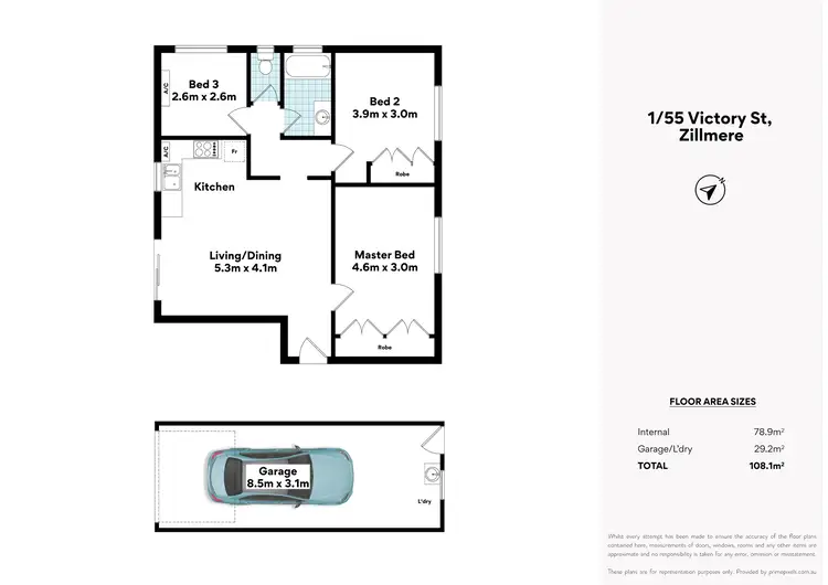Floorplan of Homely apartment listing, 1/55 Victory Street, Zillmere QLD 4034