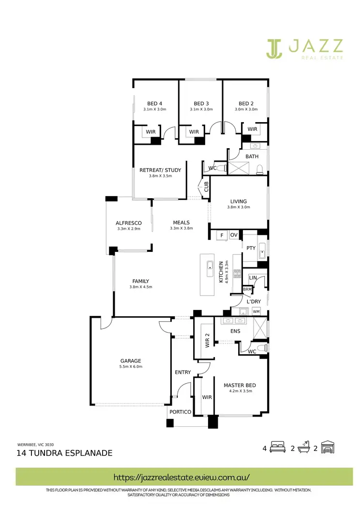 Floorplan of Homely house listing, 14 Tundra Esplanade, Werribee VIC 3030