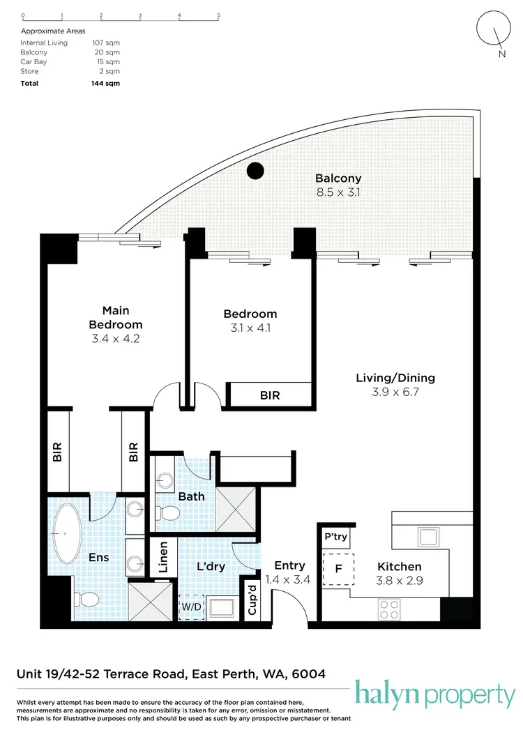 Floorplan of Homely apartment listing, 19/42-52 Terrace Road, East Perth WA 6004