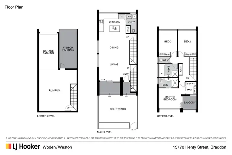 Floorplan of Homely townhouse listing, 13/70 Henty Street, Braddon ACT 2612
