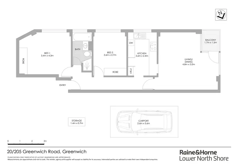 Floorplan of Homely apartment listing, 20/205 Greenwich Road, Greenwich NSW 2065