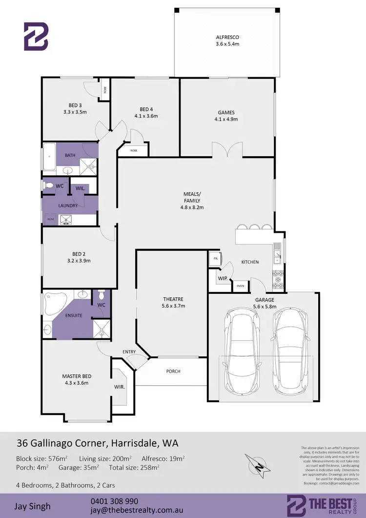 Floorplan of Homely house listing, 36 Gallinago Corner, Harrisdale WA 6112